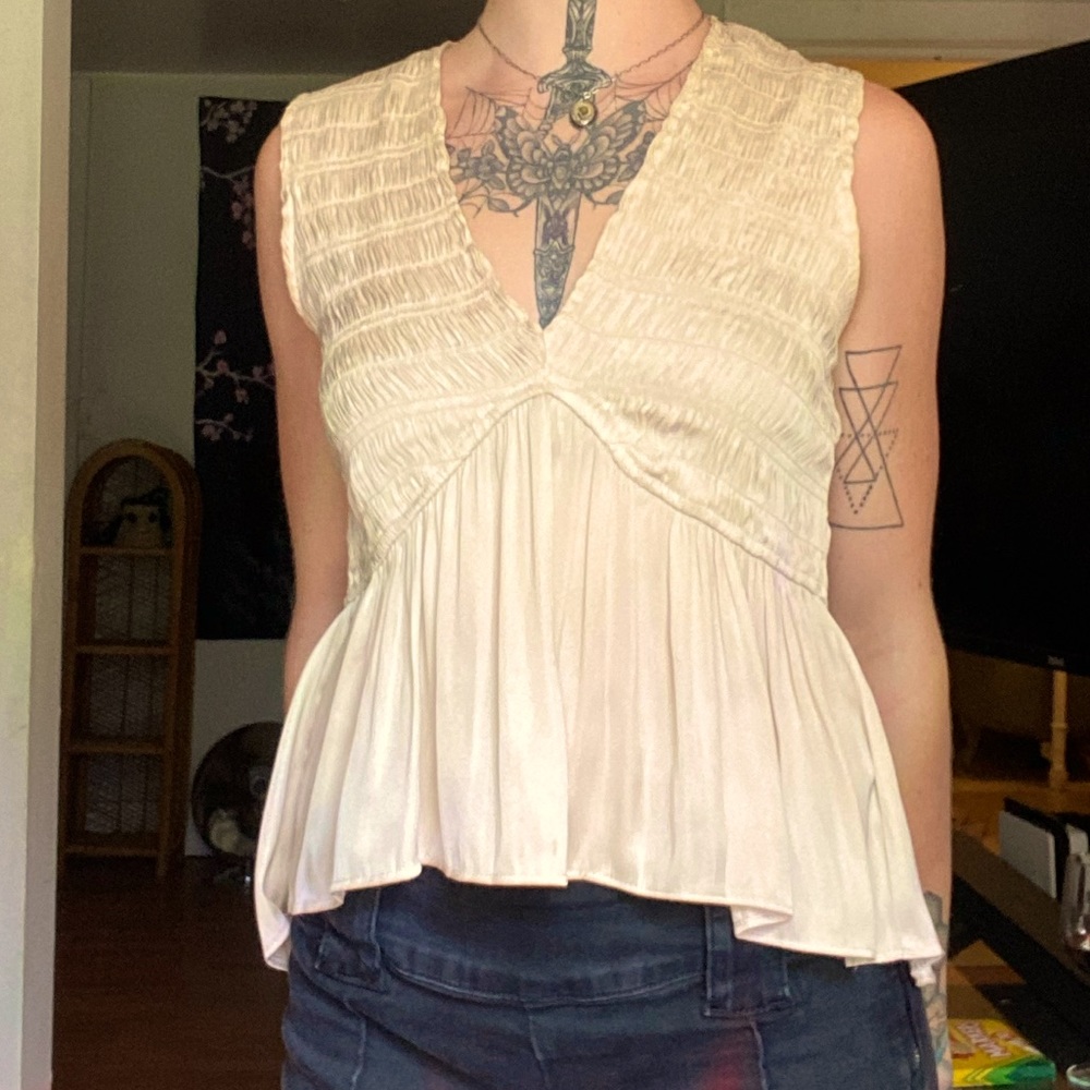 Vintage silk flowy top